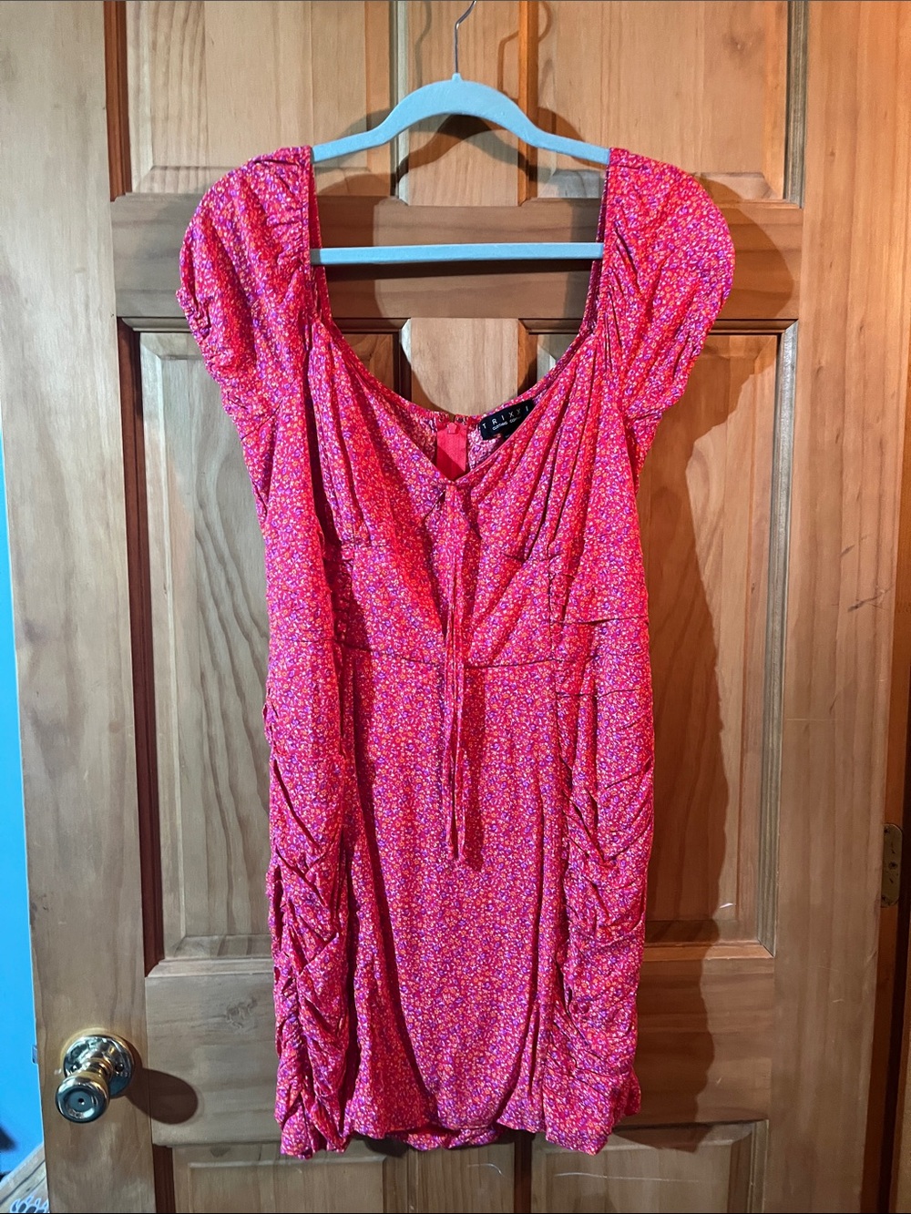 Trixxi Pink Floral Mini Dress with Tie Front